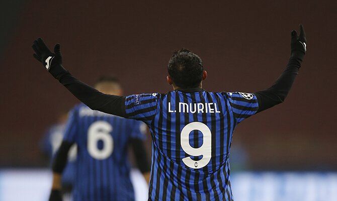 Luis Muriel celebra un gol, una imagen que tratará de repetir en el Atalanta vs Napoli