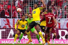 Serge Gnabry del Bayern Munich en partido contra el Dortmund
