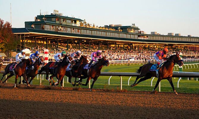 Una curva en Keeneland Race Course durante la Breeders Cup