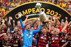 Flamengo celebrando la conquista de la Copa Libertadores de América