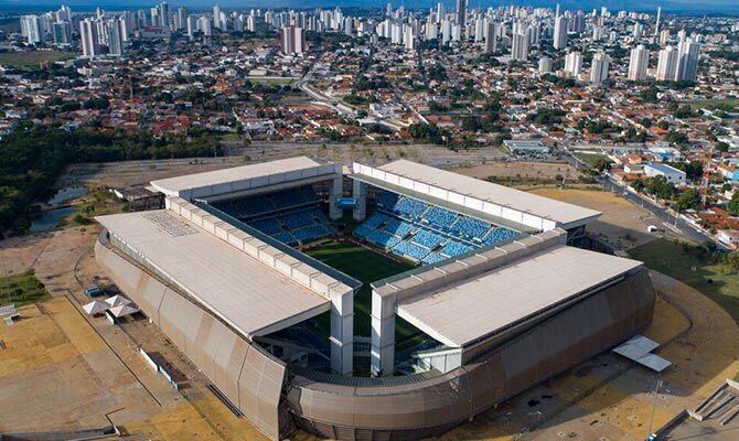 Una panorámica de la Arena Pantanal en la ciudad de Cuiabá