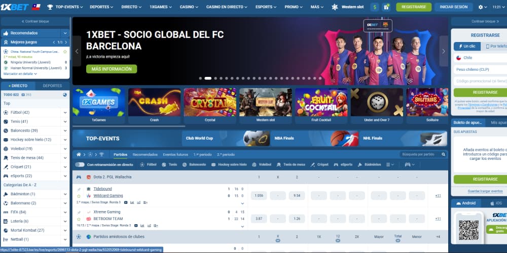 Los deportes con 1xBet