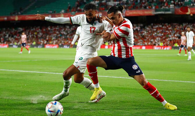 Jesus Medina de la Seleccion de Paraguay en amistoso contra Marruecos