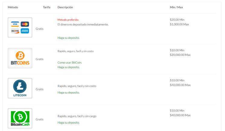 Depositar y retirar en Apuestahoy