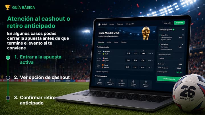 Opción de cashout o retiro anticipado el Mundal