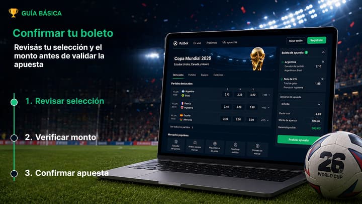 Confirmación de un boleto de apuestas para el Mundial